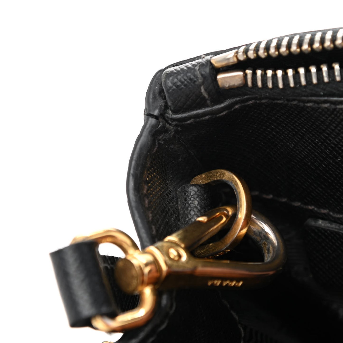 Saffiano Small Galleria Double Zip Tote Black