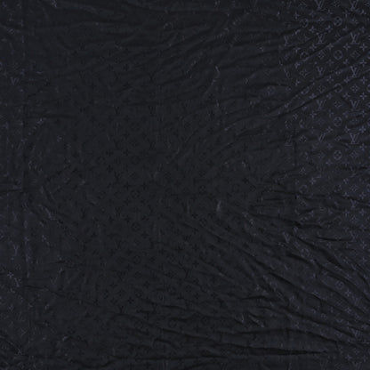 Louis Vuitton Silk Wool Monogram Fox V Fur Shawl Black 2 of 3