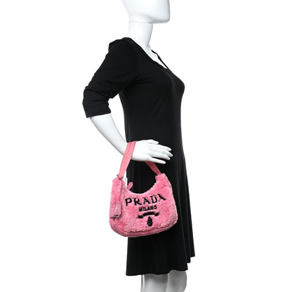 Prada Terry Cloth Mini Re-Edition 2000 Bag Petalo Black 2 of 8