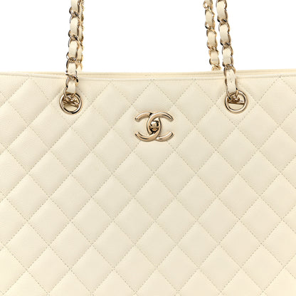 Chanel Caviar Quilted Large Classic Shopping Tote White 8 of 10