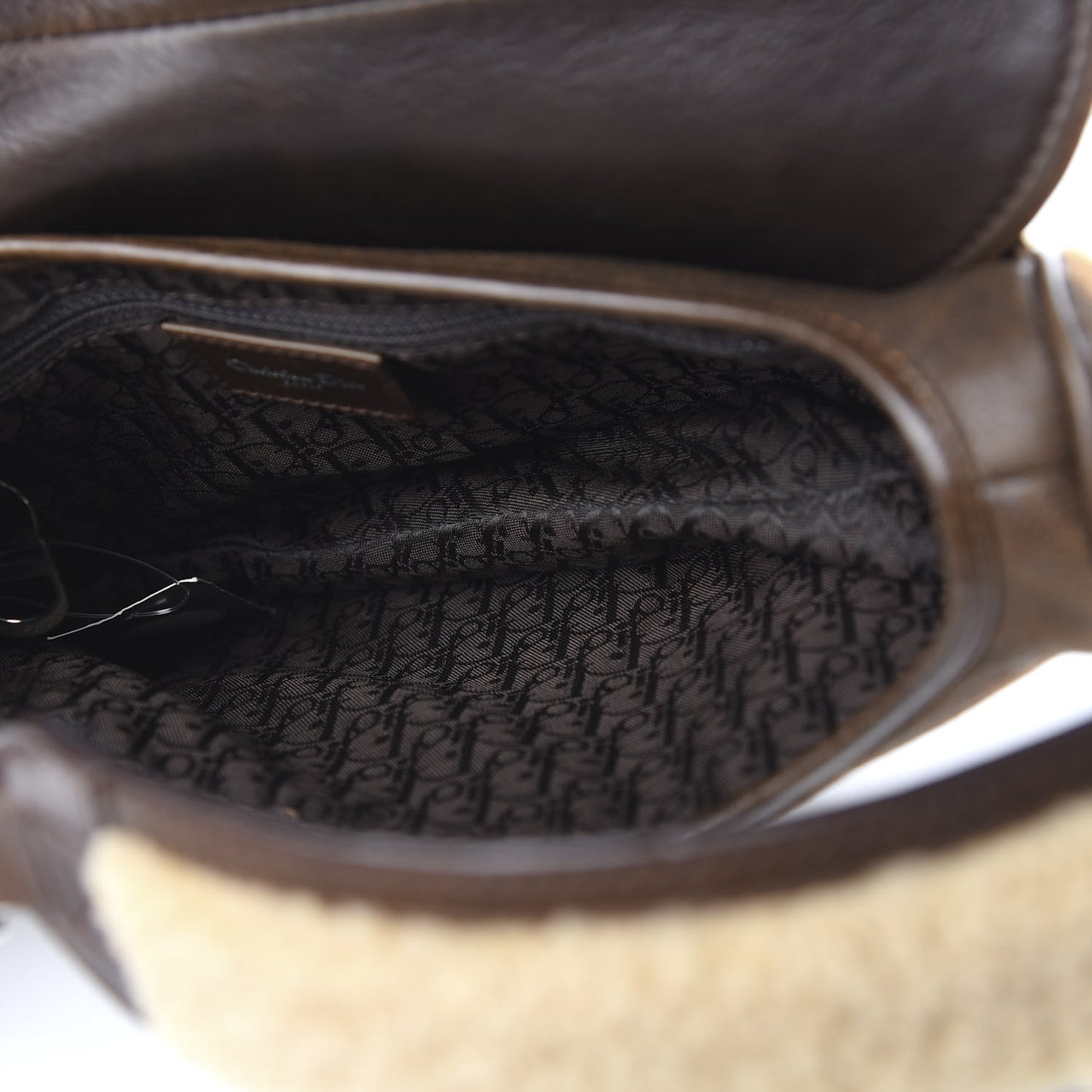 Shearling Flight Saddle Bag Brown