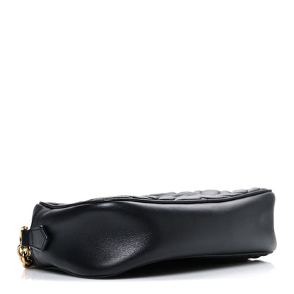 Gucci Calfskin Matelasse Small GG Marmont Chain Shoulder Bag Black 4 of 10