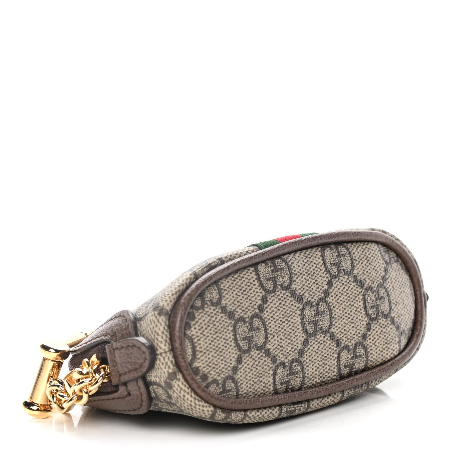Gucci GG Supreme Monogram Web Ophidia Dome Key Pouch Beige New Acero 3 of 8