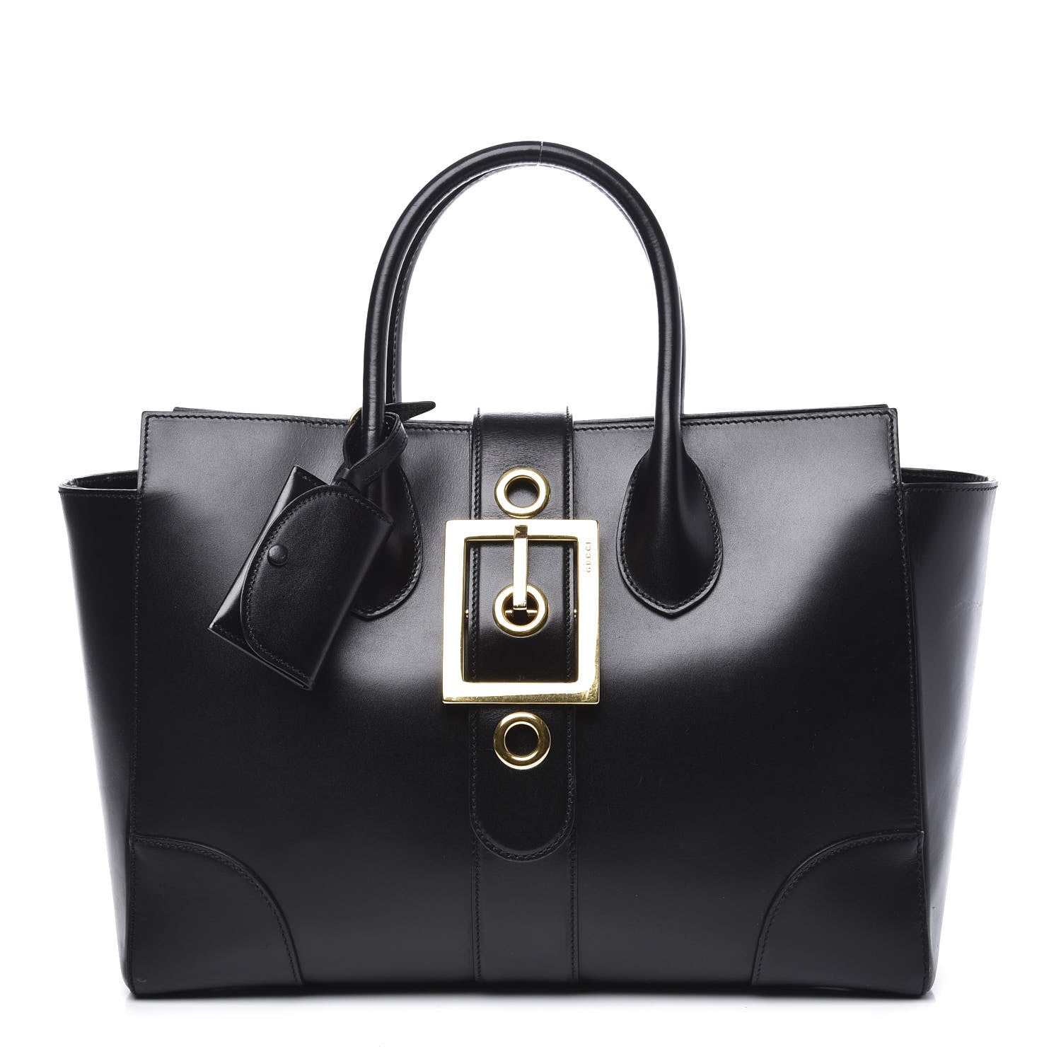 Gucci Calfskin Medium Lady Buckle Top Handle Bag Black 1 of 13