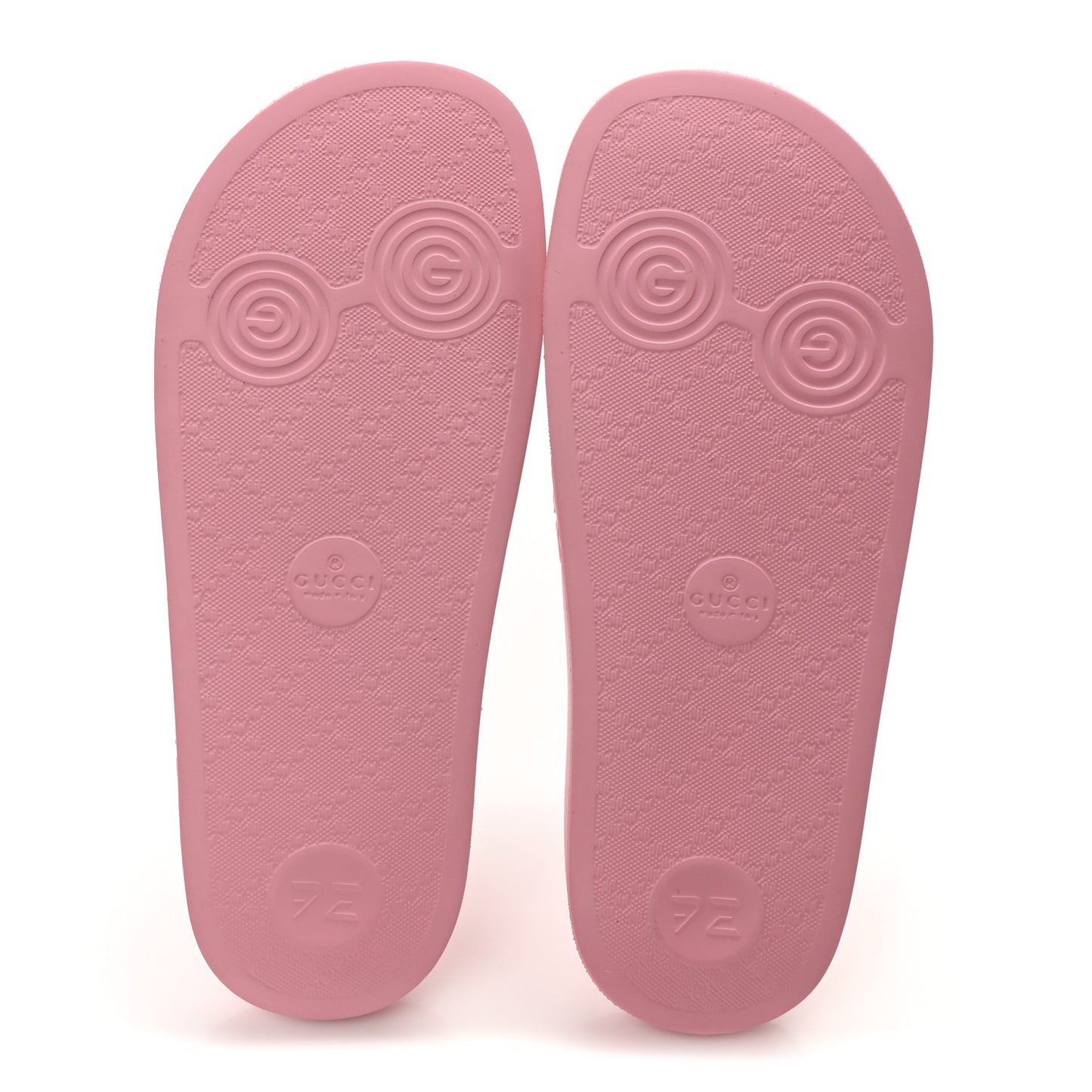 Rubber GG Monogram Perforated Womens Slide Sandals 38 Rose Box