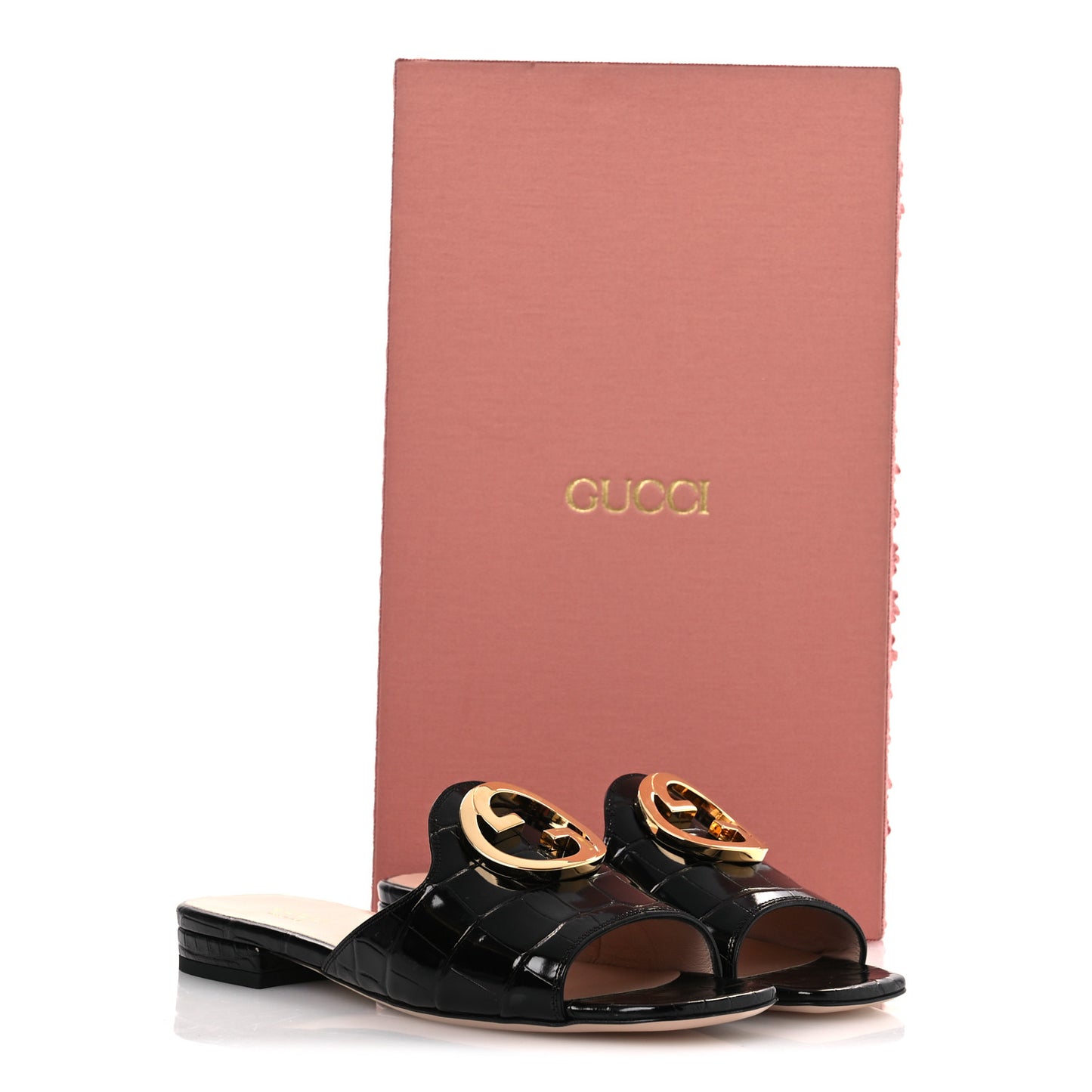 Crocodile Nojum Blondie Slide Sandals 36 Black