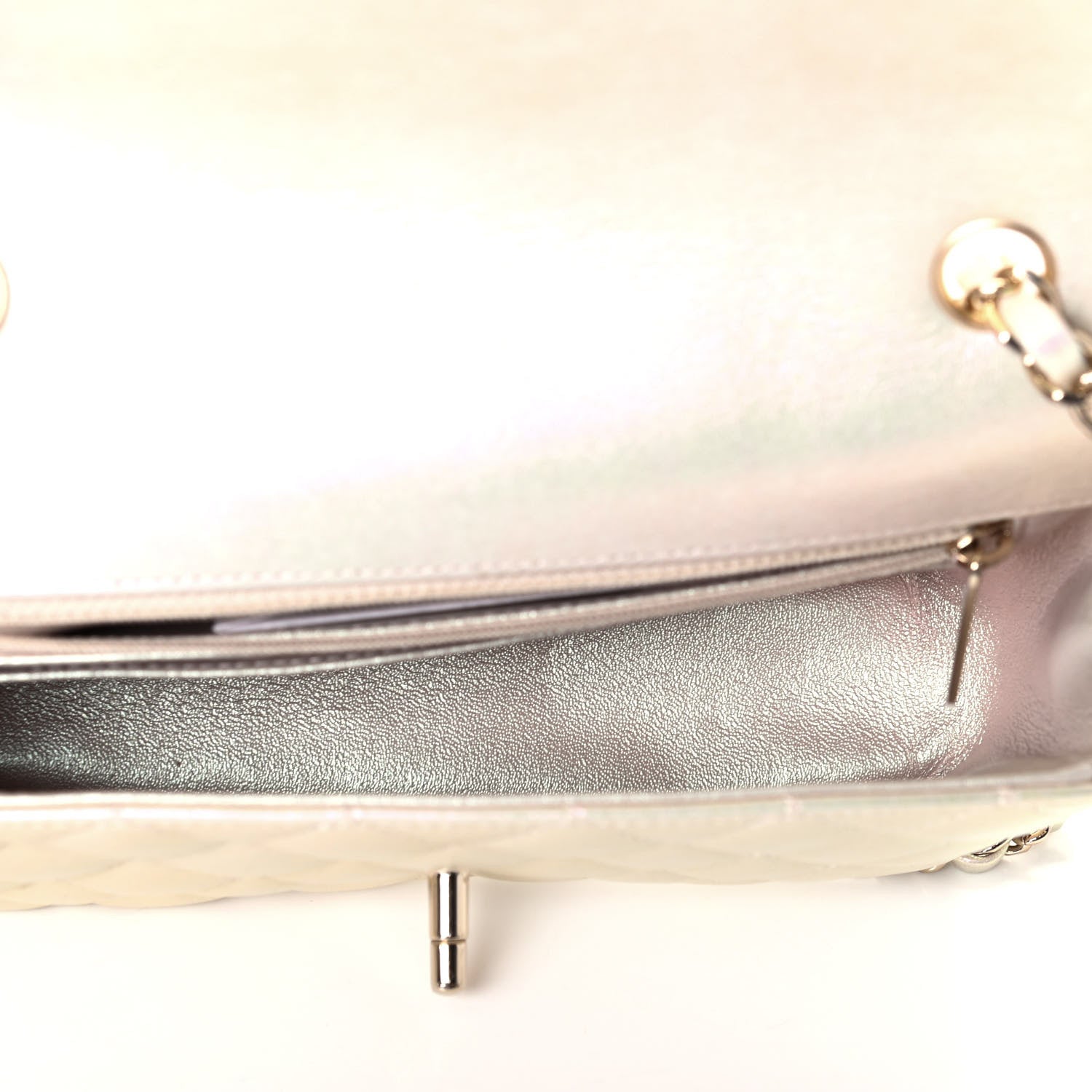 Chanel Iridescent Lambskin Quilted Mini Rectangular Flap Ivory 4 of 4