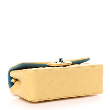 Chanel Lambskin Quilted Mini Rectangular Flap Yellow Blue 4 of 10