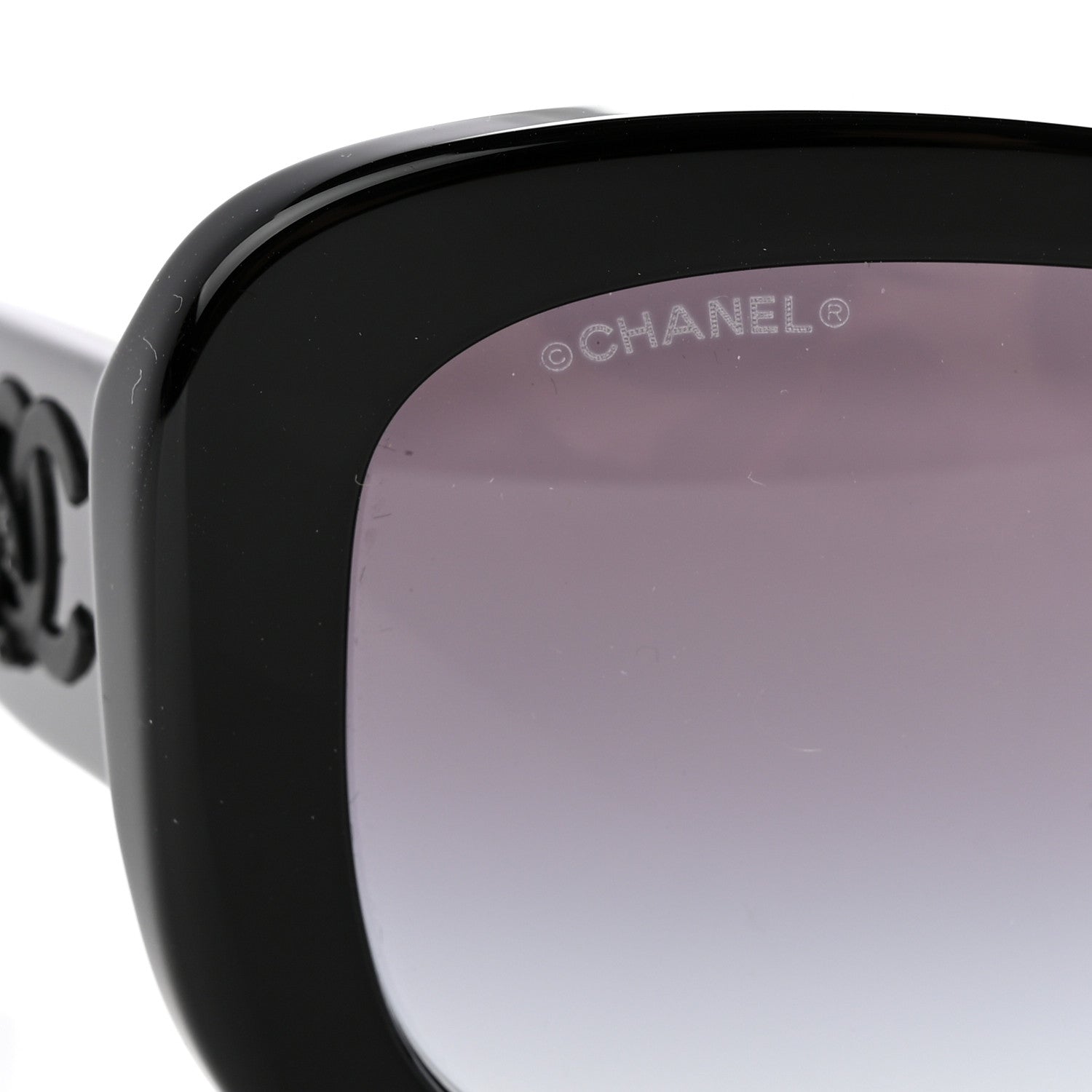 Chanel Acetate Rectangle CC Sunglasses 5468-B-A Black 7 of 9