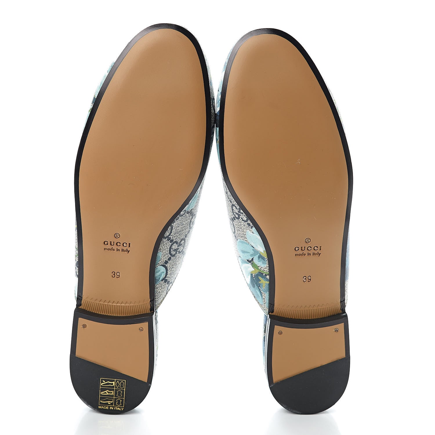Gucci GG Supreme Monogram Blooms Womens Princetown Slippers 39 Beige Blue Navy Hibiscus Red 8 of 9