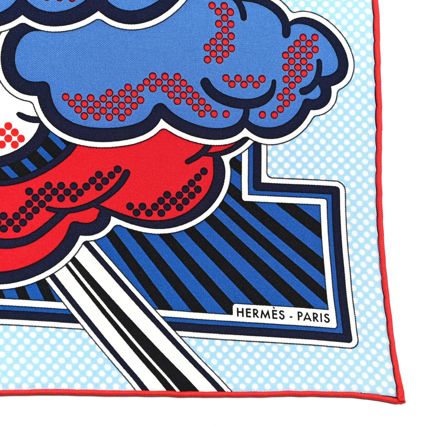 Silk Pegase Pop Pocket Square Ciel Rouge Bleu Moyen