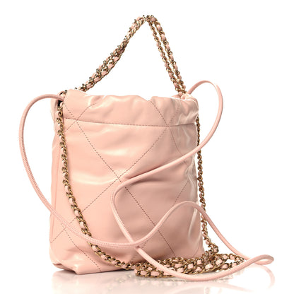 Chanel Shiny Calfskin Quilted Mini Chanel 22 Light Pink 3 of 11