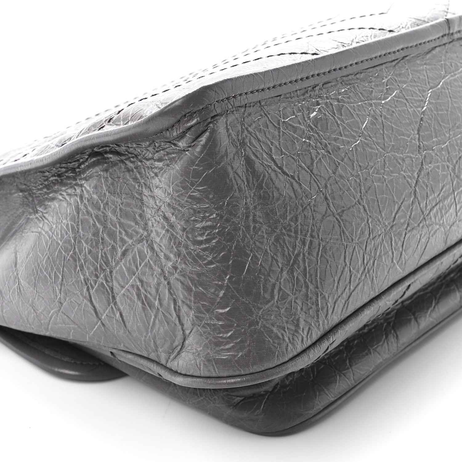Saint Laurent Crinkled Calfskin Matelasse Monogram Large Niki Chain Satchel Storm 11 of 12