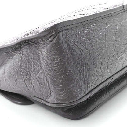 Saint Laurent Crinkled Calfskin Matelasse Monogram Large Niki Chain Satchel Storm 11 of 12