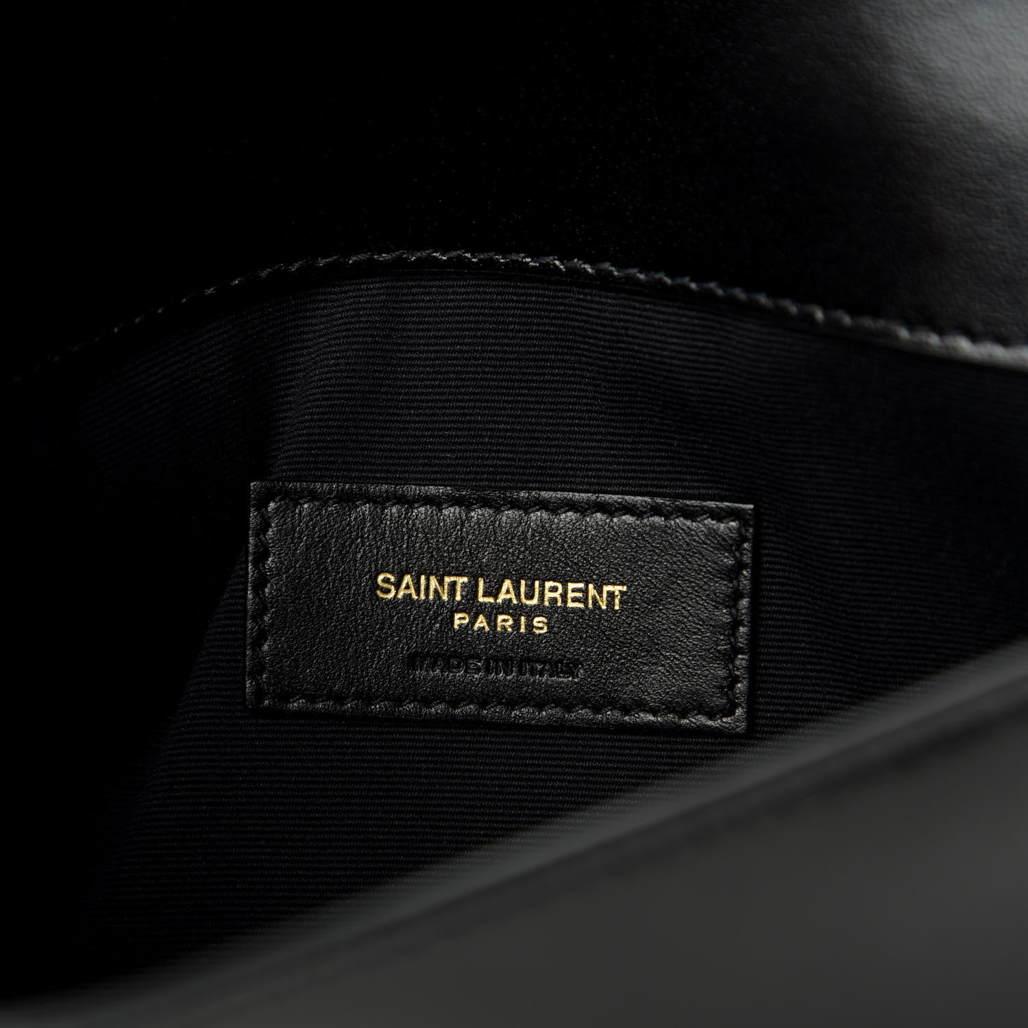 Saint Laurent Smooth Shiny Calfskin Monogram Uptown Pouch Black 6 of 7