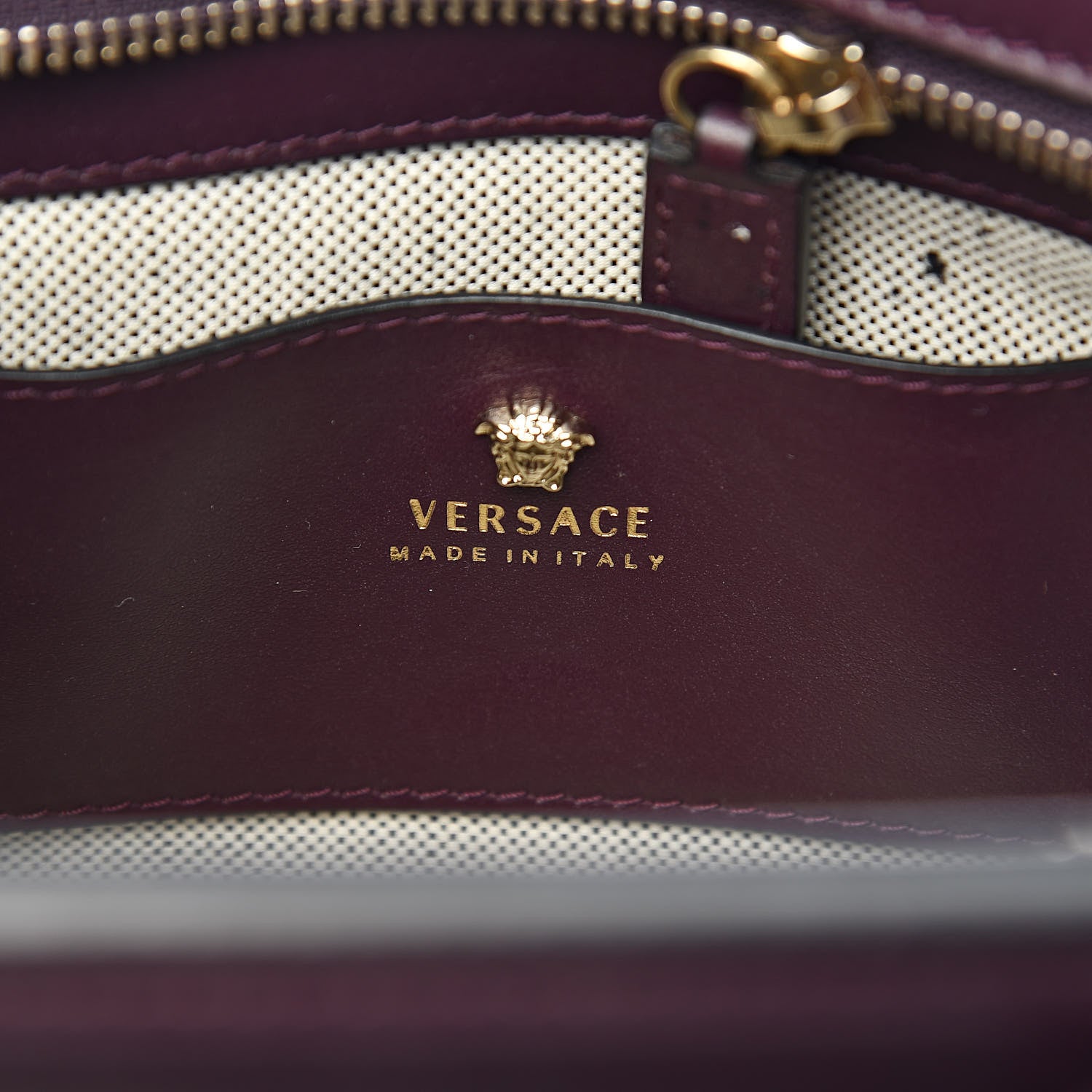 Versace Calfskin Small Palazzo Empire Bag Burgundy 6 of 10