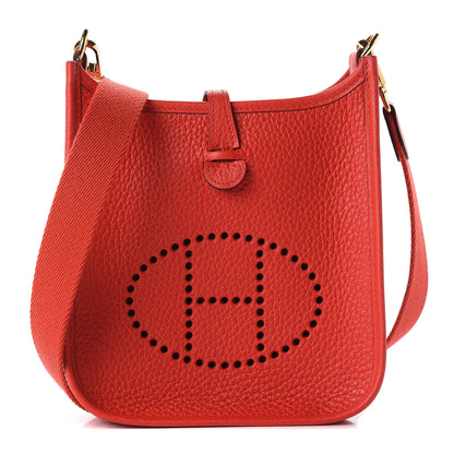 Hermes Taurillon Clemence Evelyne TPM Rouge Tomate 1 of 13