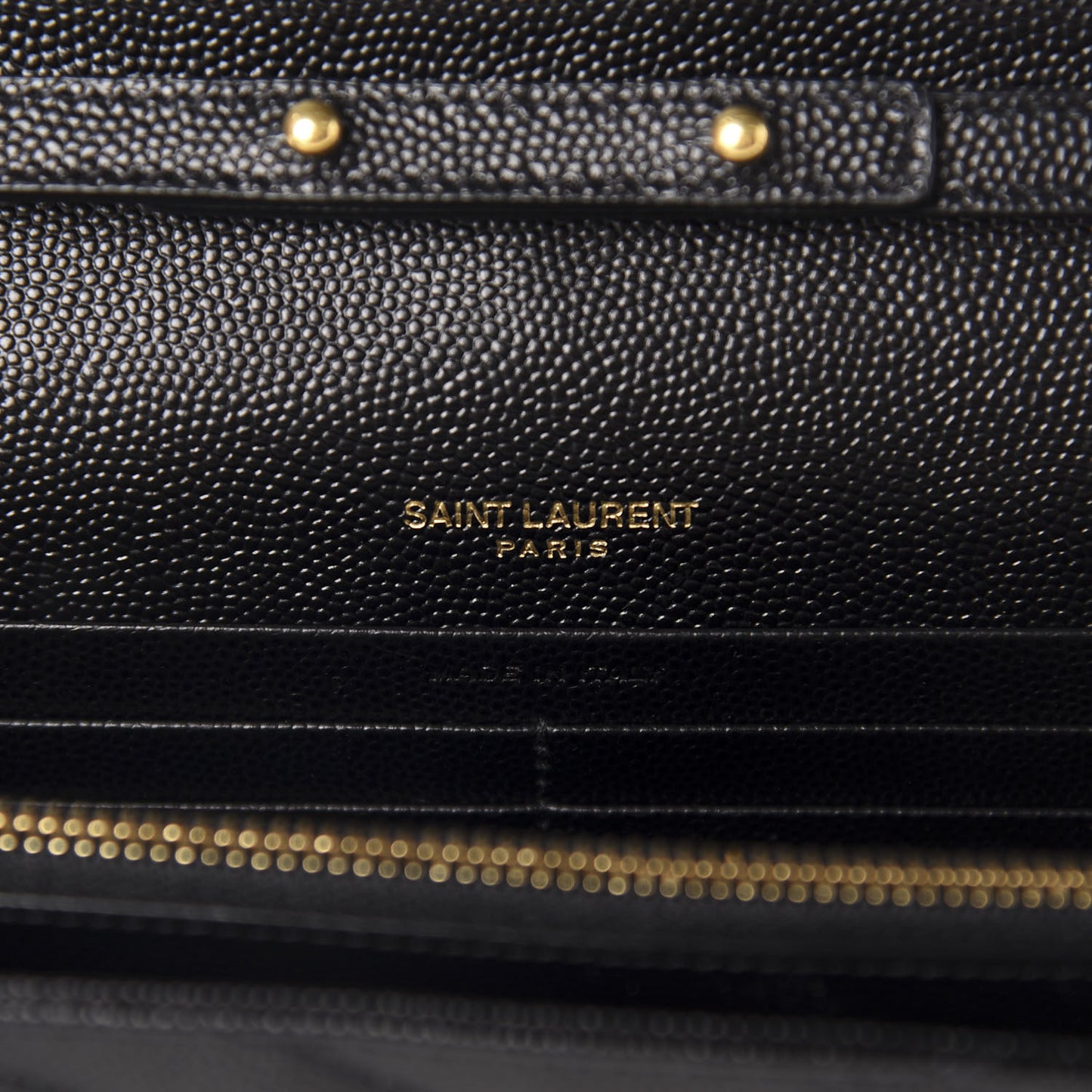 Grain De Poudre Matelasse Chevron Monogram Chain Wallet Black