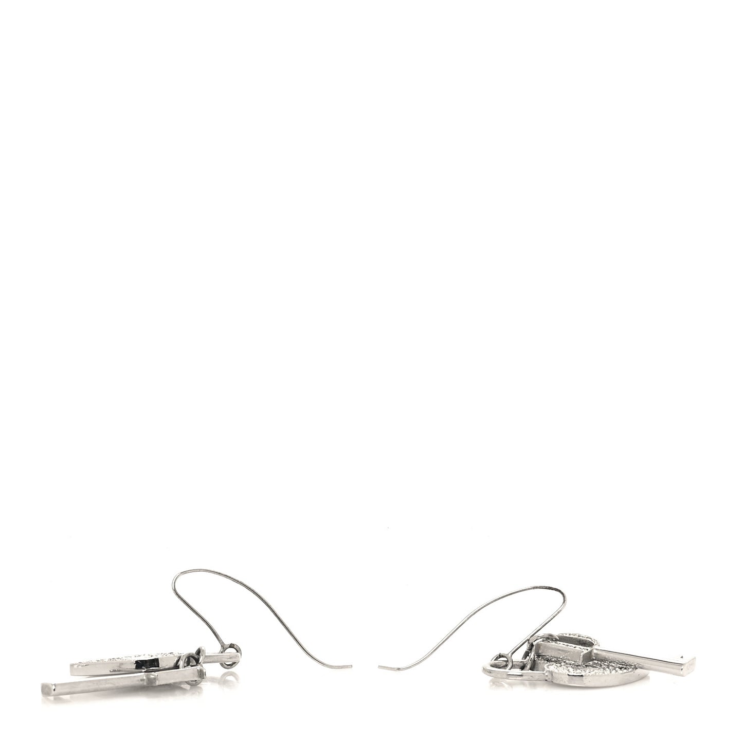 Crystal Trotter Romantique Heart Lock Earrings Silver