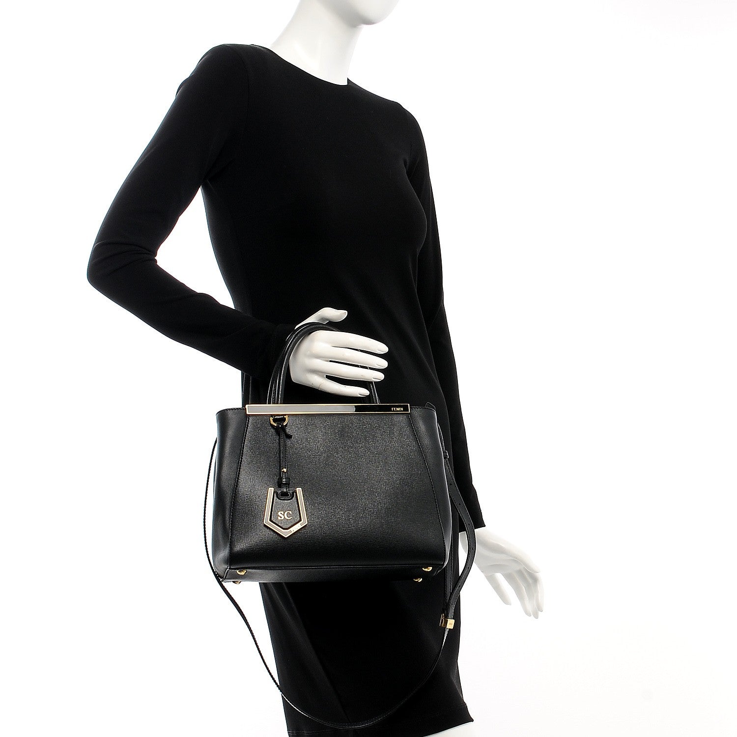 Fendi Vitello Elite Petite 2Jours Tote Black 3 of 8