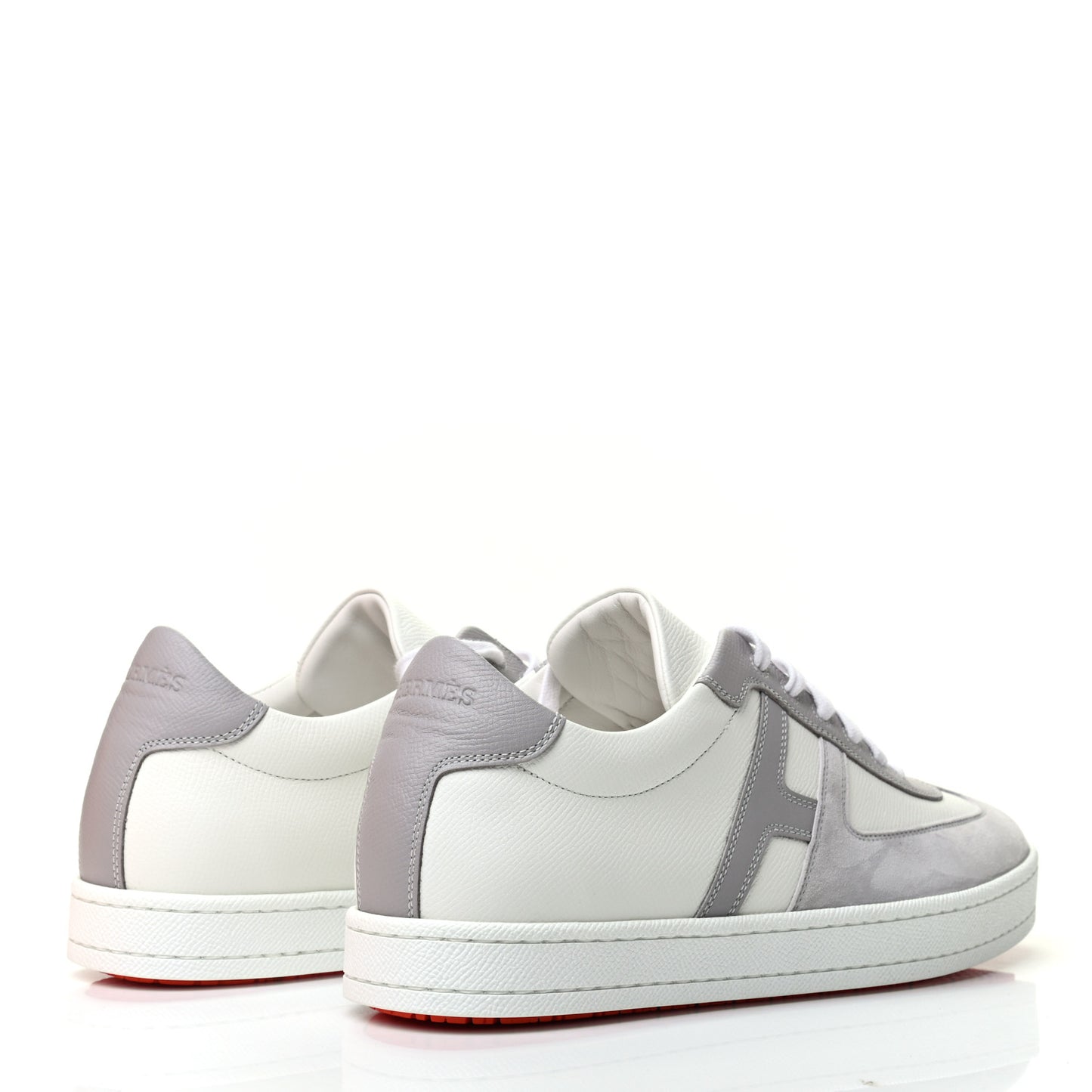 Epsom Suede Boomerang Sneakers 40 White Gris