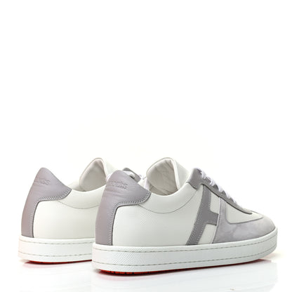 Hermes Epsom Suede Boomerang Sneakers 40 White Gris 4 of 8