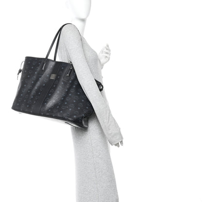 MCM Visetos Large Liz Reversible Shopper Tote Black 2 of 19