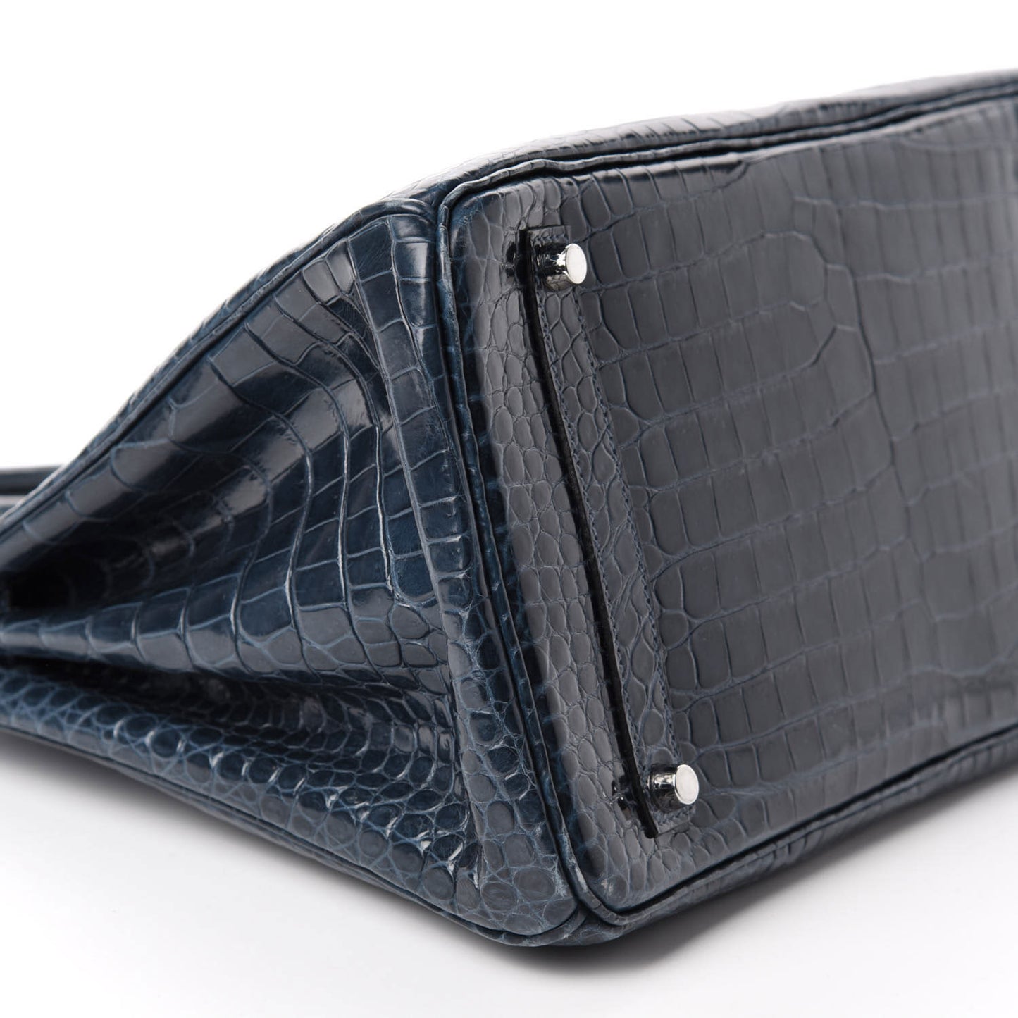 Shiny Porosus Crocodile Birkin 35 Bleu Abysse