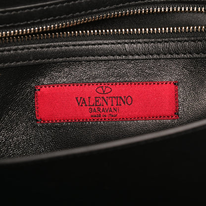 Valentino Garavani Vitello Medium Rockstud Cabana Top Handle Satchel Black 6 of 10