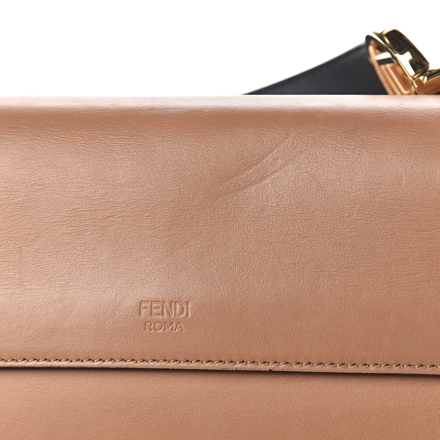 Vitello Century F is Fendi FF Embossed Kan I Shoulder Bag Orzo Tobacco