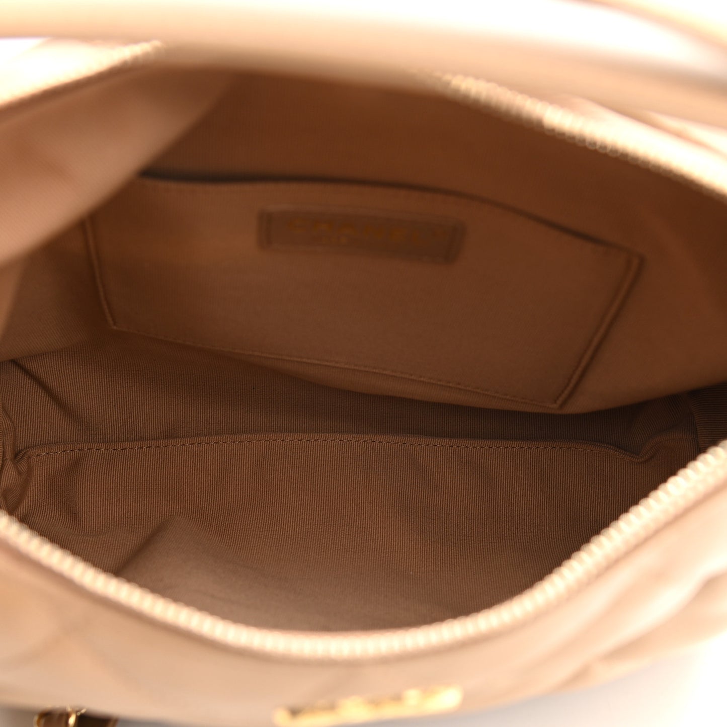 Lambskin Quilted Hobo Beige