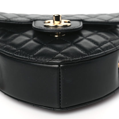 Chanel Lambskin Quilted CC In Love Heart Bag Black 8 of 9