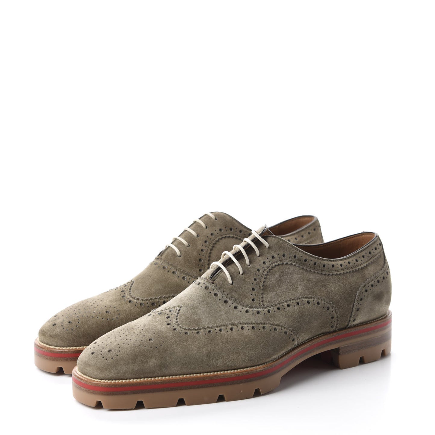 Veau Velours Mens Charlie Me Flat Oxfords 41 Poivre Vert