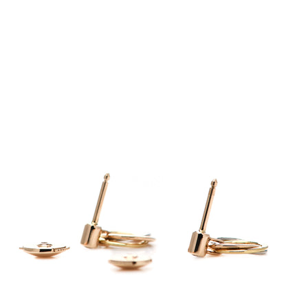 Cartier 18K Pink Yellow White Gold Diamond Trinity Drop Earrings 3 of 5