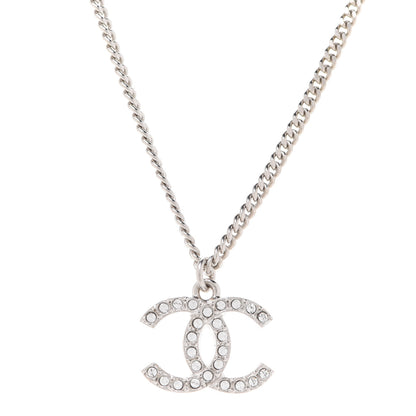 Chanel Crystal Pearl CC Pendant Necklace Silver 4 of 6