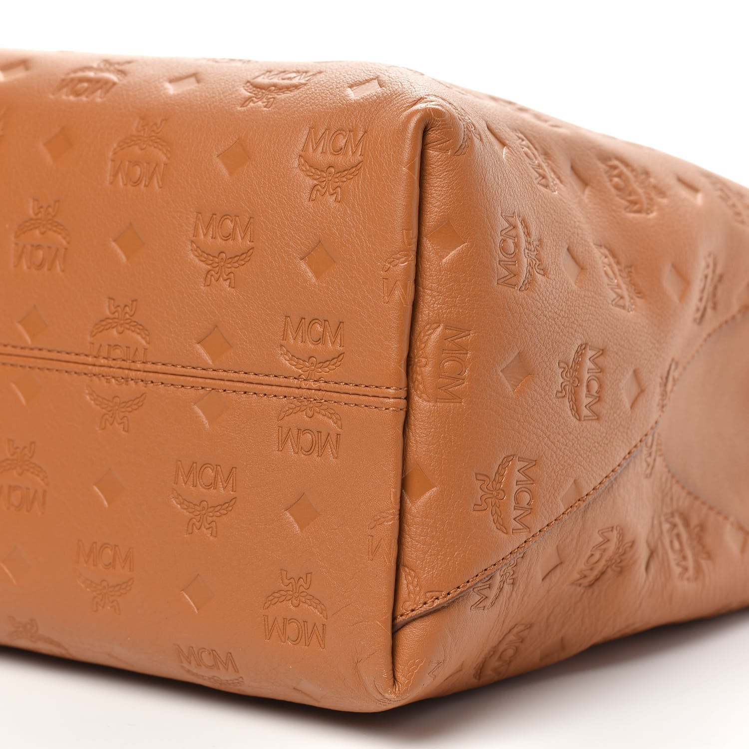 MCM Calfskin Ottomar Monogram Large Klara Hobo Cognac 10 of 15