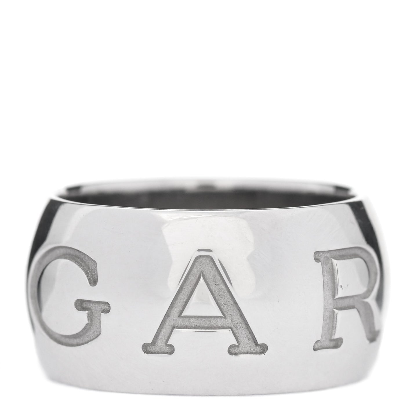 18K White Gold Monologo Band Ring 51 5.5