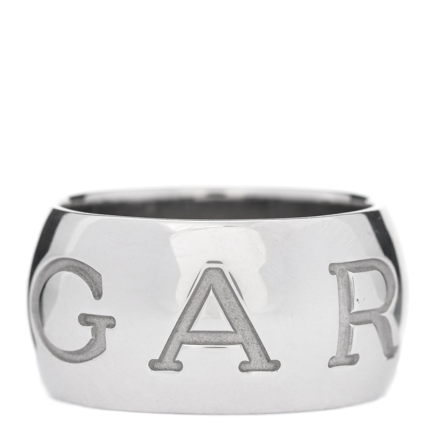 Bulgari 18K White Gold Monologo Band Ring 51 5.5 3 of 4