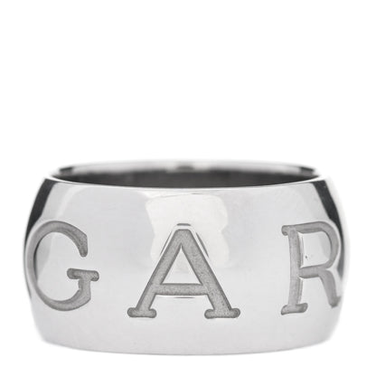 Bulgari 18K White Gold Monologo Band Ring 51 5.5 3 of 4