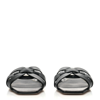 Saint Laurent Calfskin Tribute 05 Slide Sandals 38.5 Black 2 of 9