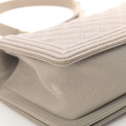 Chanel Caviar Quilted Medium Boy Flap Light Grey 12 of 13