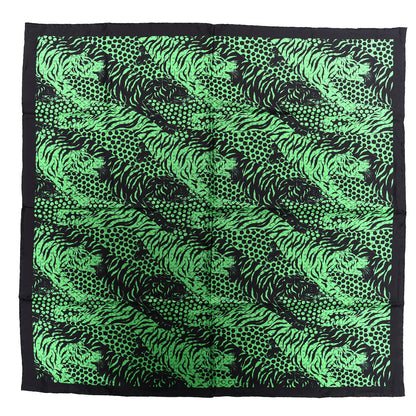 Gucci Silk Tiger Print Square Scarf Green Black 2 of 5