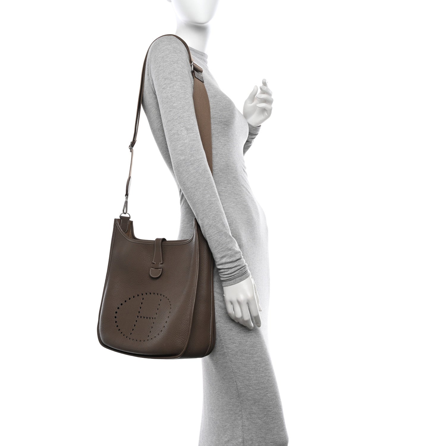 Hermes Taurillon Clemence Evelyne III GM Etoupe 2 of 18