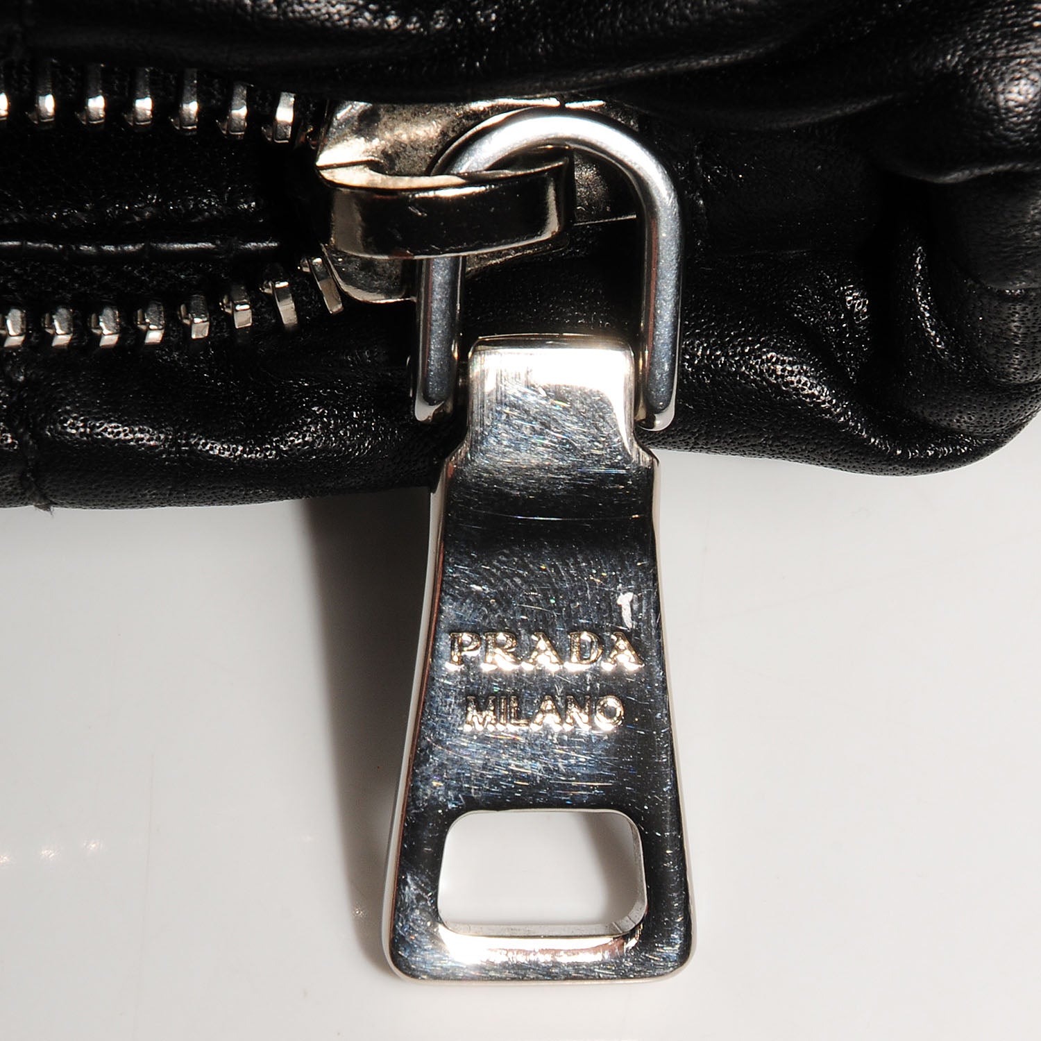 Prada Soft Calf Pleated Hobo Nero Black 13 of 15