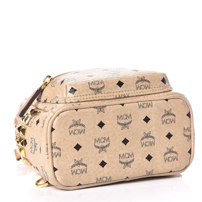 MCM Visetos Side Stud Mini Stark Backpack Beige 4 of 9