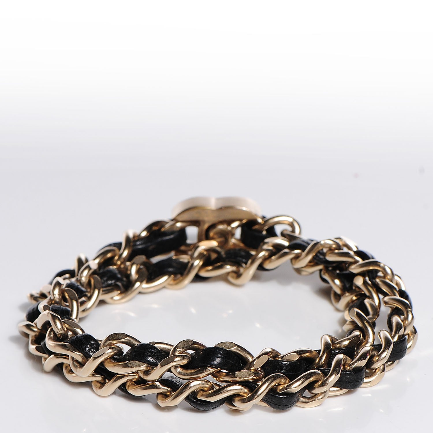 Chanel Lambskin CC Chain Bracelet Navy Gold 3 of 5