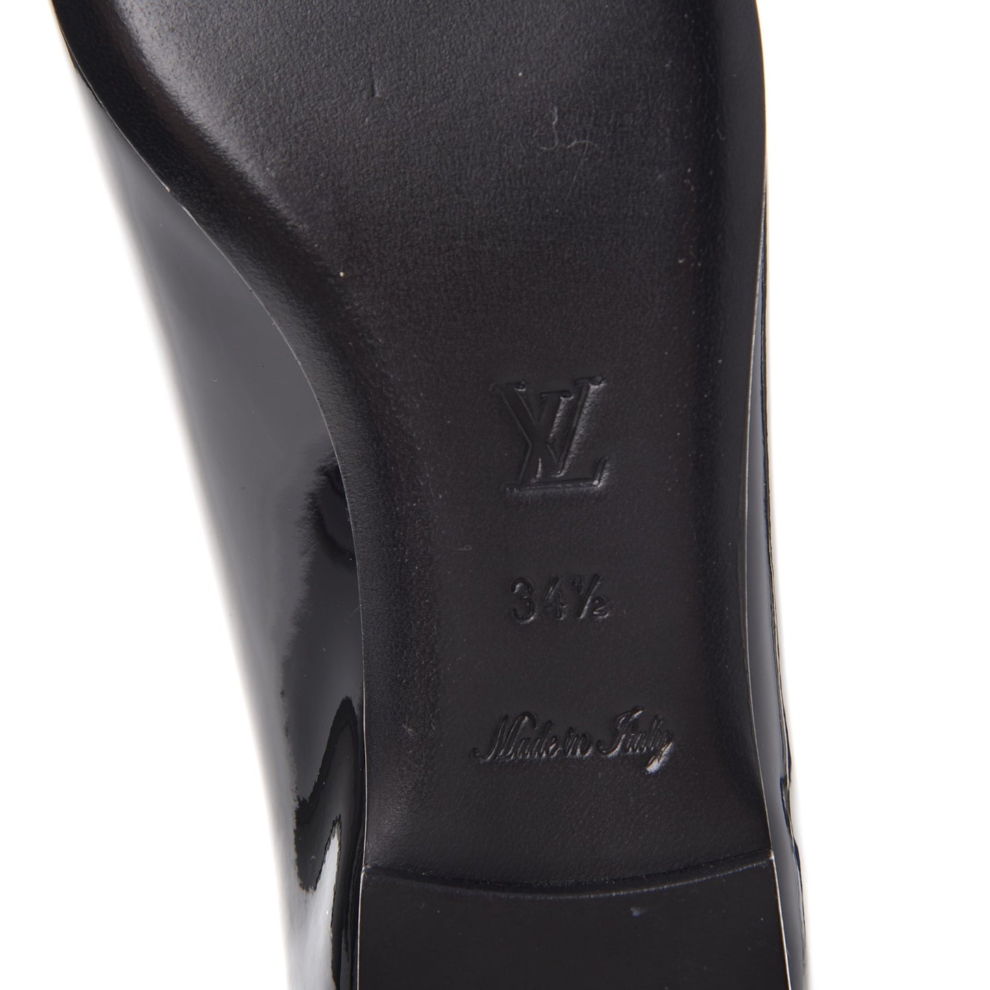 Patent Calfskin Eyeline Ballerina Flats 34.5 Black