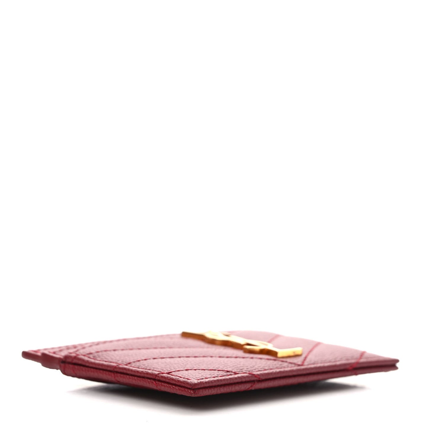 Grain De Poudre Matelasse Chevron Monogram Credit Card Case Opyum Red