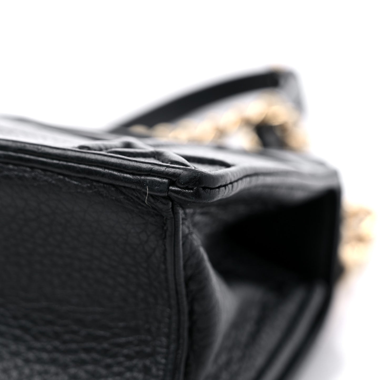 Grained Calfskin Small Diorama Flap Bag Black