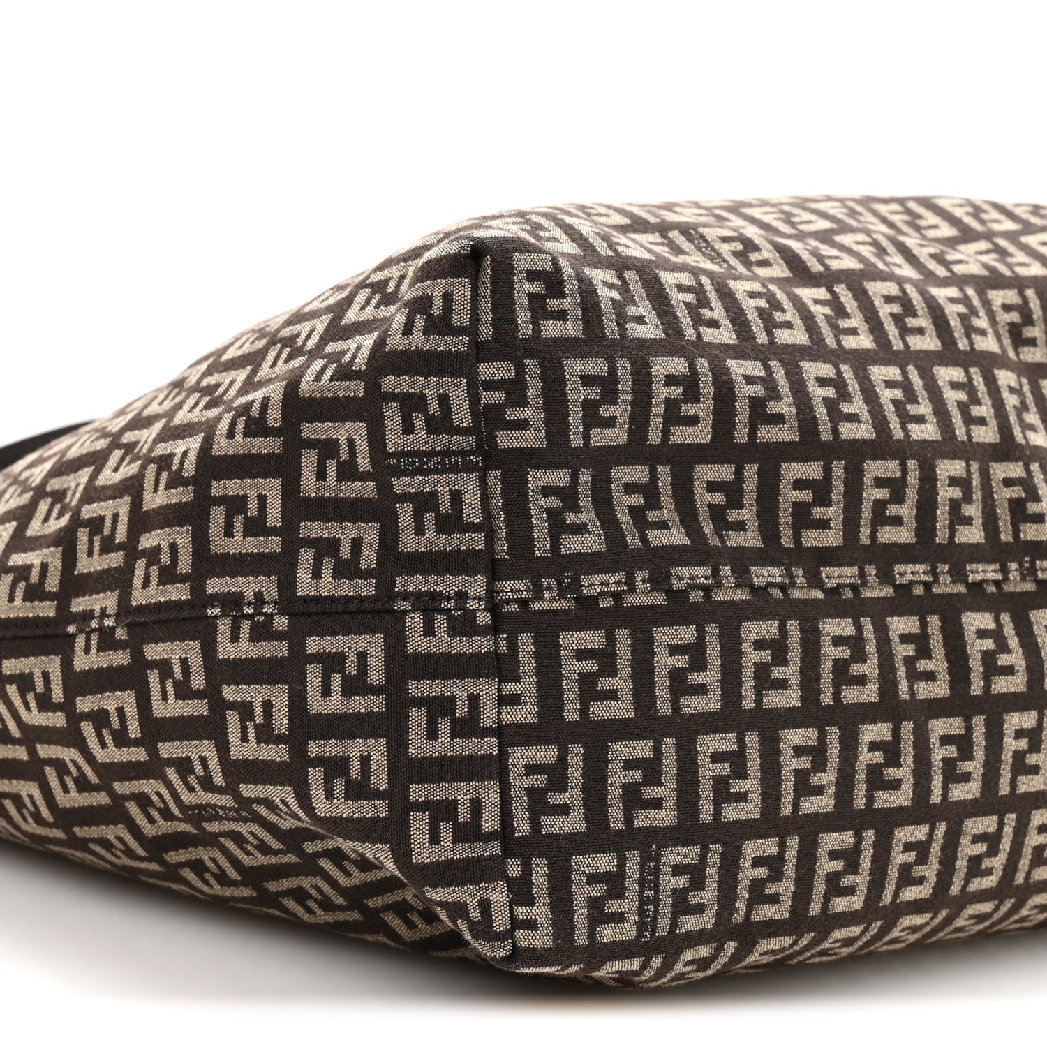 Fendi Zucchino Vitello Roll Tote  Testa di Moro Beige 9 of 10